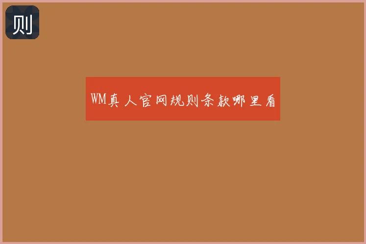 WM真人官网规则条款哪里看